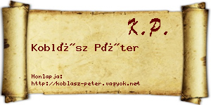 Koblász Péter névjegykártya